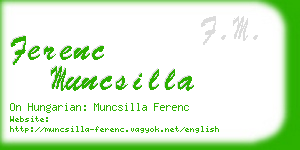 ferenc muncsilla business card